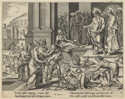 La parábola de Ananías y Safira de Jan Claesz Visscher