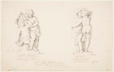 Dibujo, Proyectos para un grupo estatuario: "Amistad", "Acuerdo", 1726 de Jan Claudius de Cock