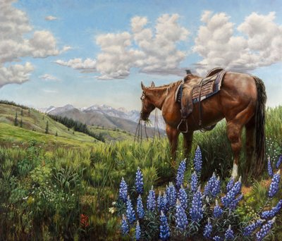 Caballo en un prado de montaña de Jan Clizer