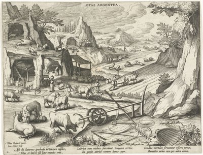 Edad de plata Aetas Argentea (título sobre objeto) Las cuatro edades del hombre (título de la serie) de Jan Collaert (II)