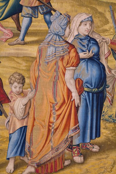 Tapiz flamenco. Serie La conquista de Túnez: El saqueo de Túnez. Dibujante Jan Cornelisz Vermeyen. Estudio Willem de Pannemaker, Bruselas. Ca 1545. Detalle. de Jan Cornelisz Vermeyen