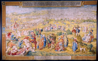 Tapiz flamenco. Serie La conquista de Túnez: El saqueo de Túnez. Dibujante Jan Cornelisz Vermeyen. Estudio Willem de Pannemaker, Bruselas. alrededor de 1545. de Jan Cornelisz Vermeyen