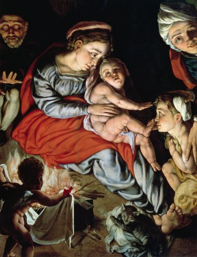 La Sagrada Familia alrededor de un fuego de Jan Cornelisz Vermeyen