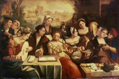 El hijo pródigo festejando con prostitutas de Jan Cornelisz Vermeyen