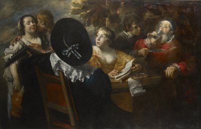 La compañía alegre Los cinco sentidos, mediados del siglo XVII de Jan Cossiers