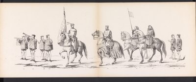 Mascarada de los estudiantes de Leiden, 1865 (lámina 11) Procesión de murgas celebrada por los miembros del cuerpo de estudiantes de Leiden el 6 de junio de 1865, en celebración del 290 aniversario de la Leidsche Hoogeschool, que representa: la entrada de  de Jan Daniël Cornelis Carel Willem baron de Constant Rebecque