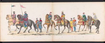 Mascarada de los estudiantes de Leiden, 1865 (lámina 12) Procesión de murgas celebrada por los miembros del cuerpo de estudiantes de Leiden el 6 de junio de 1865, en celebración del 290 aniversario de la Leidsche Hoogeschool, que representa: la entrada de  de Jan Daniël Cornelis Carel Willem baron de Constant Rebecque