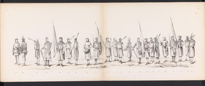 Mascarada de los estudiantes de Leiden, 1865 (lámina 13) Procesión de murgas celebrada por los miembros del cuerpo de estudiantes de Leiden el 6 de junio de 1865, en celebración del 290 aniversario de la Leidsche Hoogeschool, que representa: la entrada de  de Jan Daniël Cornelis Carel Willem baron de Constant Rebecque