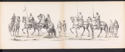 Mascarada de los estudiantes de Leiden, 1865 (lámina 14) Procesión de murgas celebrada por los miembros del cuerpo de estudiantes de Leiden el 6 de junio de 1865, en celebración del 290 aniversario de la Leidsche Hoogeschool, que representa: la entrada de  de Jan Daniël Cornelis Carel Willem baron de Constant Rebecque