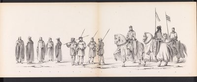 Mascarada de los estudiantes de Leiden, 1865 (lámina 3) Las murgas procesión celebrada por los miembros del cuerpo de estudiantes de Leiden el 6 de junio de 1865, en celebración del 290º aniversario de la Leidsche Hoogeschool, representando: la entrada de  de Jan Daniël Cornelis Carel Willem baron de Constant Rebecque