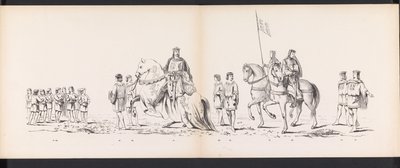 Mascarada de los estudiantes de Leiden, 1865 (lámina 7) Las murgas procesión celebrada por los miembros del cuerpo de estudiantes de Leiden el 6 de junio de 1865, en celebración del 290º aniversario de la Leidsche Hoogeschool, representando: la entrada de  de Jan Daniël Cornelis Carel Willem baron de Constant Rebecque