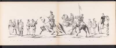 Mascarada de los estudiantes de Leiden, 1865 (lámina 8) Las murgas procesión celebrada por los miembros del cuerpo de estudiantes de Leiden el 6 de junio de 1865, en celebración del 290º aniversario de la Leidsche Hoogeschool, representando: la entrada de  de Jan Daniël Cornelis Carel Willem baron de Constant Rebecque