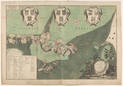Mapa Preciso del Estado y Curso de Río de Berbice. Con el mismo Plantagien ubicado en la colonia Geoctroyeerde de Berbice. (título en el objeto) de Jan Daniël Knapp