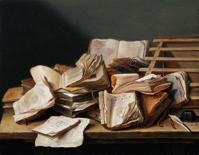 Naturaleza muerta con libros de Jan Davidsz de Heem