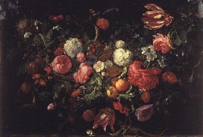 Naturaleza muerta de flores y frutas de Jan Davidsz de Heem