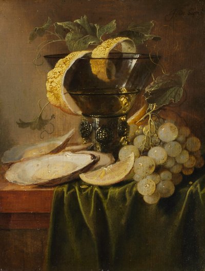 Naturaleza Muerta con un Vaso y Ostras de Jan Davidsz de Heem