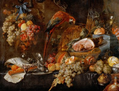 Naturaleza muerta con loro de Jan Davidsz de Heem