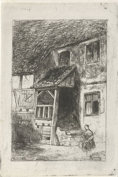 Fachada de una casa con entrada cubierta de Jan Diederikus Kruseman