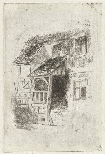 Fachada de una casa con entrada cubierta de Jan Diederikus Kruseman