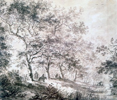 Un grupo de árboles al borde del agua, 1643 de Jan Dirksz Both