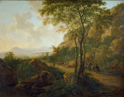 Paisaje italianizante con arrieros, c. 1629-1652 de Jan Dirksz Both