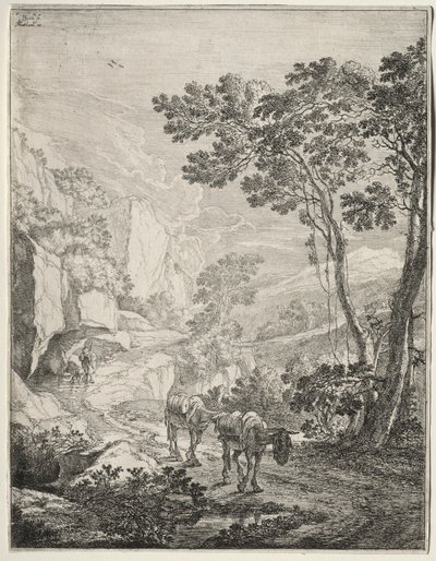 Los Dos Mulos. Rocca Aquatico cerca de Ancona de Jan Dirksz Both