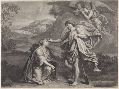 Cristo se aparece como jardinero a María Magdalena (Noli me tangere) de Jan Edelinck (possibly)