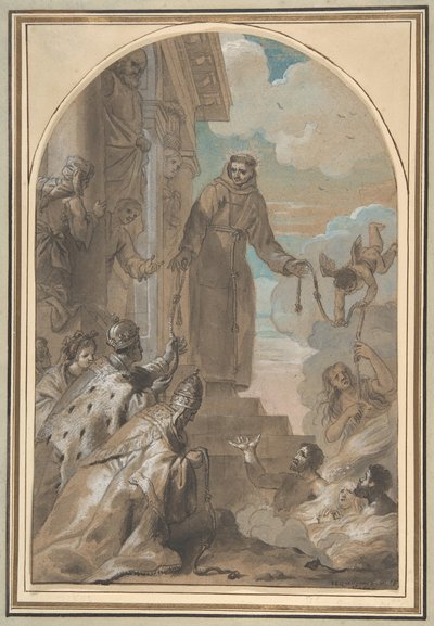 La distribución de los cordones franciscanos, 1667 de Jan Erasmus Quellinus