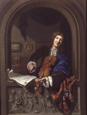 Retrato de un hombre tocando el violín de Jan Frans Douven