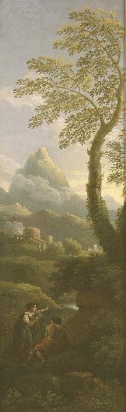 Figuras en un paisaje clásico de Jan Frans van Bloemen