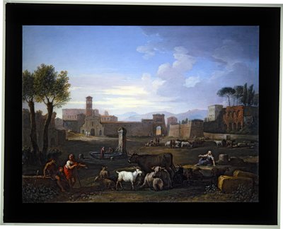 Conjunto de cuatro Cappricio; (1) Campo Vaccino (lienzo) de Jan Frans van (1662 1749) Bloemen