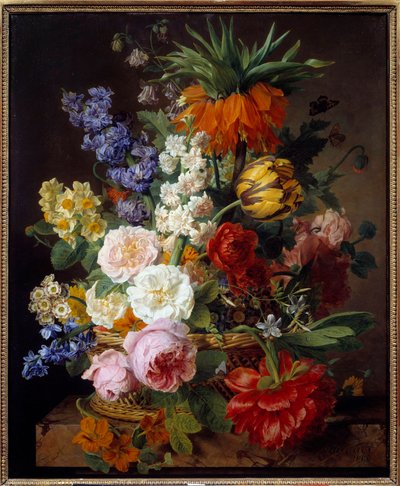 Flores en una cesta de Jan Frans van Dael
