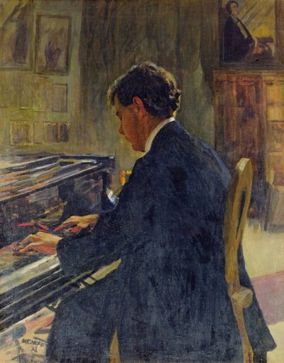 Retrato de Joseph Hofman, 1912 de Jan Franzevich Cioglinsky