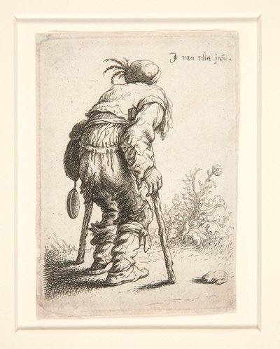 Una mendiga con dos muletas de Jan Georg van Vliet