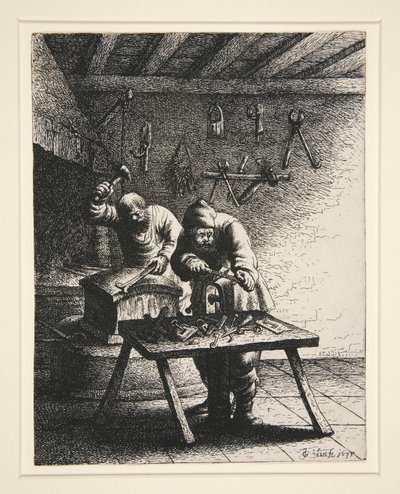Cerrajeros, de una serie de 18 Oficios y Oficios de Jan Georg van Vliet