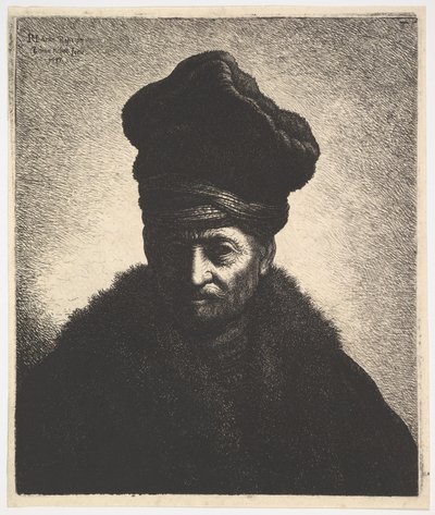 Retrato de un hombre, después de Rembrandt de Jan Georg van Vliet