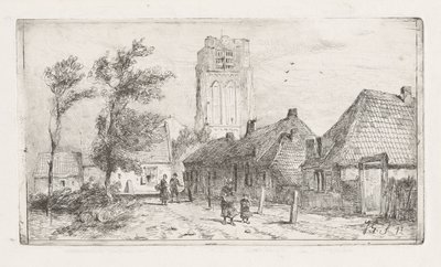 Vista del pueblo con la torre de la iglesia de Jan Gerard Smits