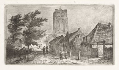Vista del pueblo con la torre de la iglesia de Jan Gerard Smits