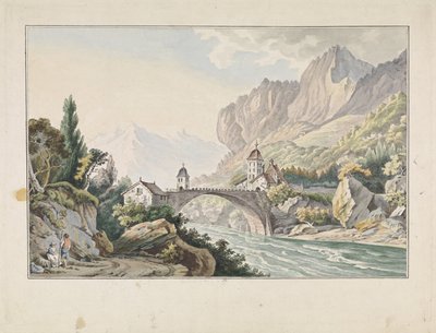 Vista del puente de Saint Maurice en Suiza de Jan Gerard Waldorp