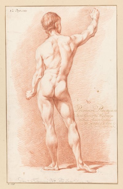 Desnudo masculino de pie, visto desde atrás (1er premio 1767) de Jan Gerard Waldorp