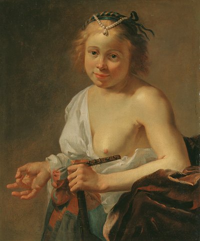 Una cortesana con un laúd de Jan Gerritsz. van Bronckhorst