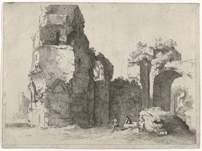 Ruinas romanas con dos figuras de Jan Gerritsz. van Bronckhorst