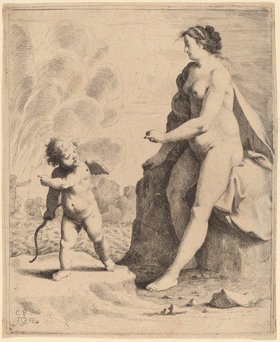 Venus y Cupido de Jan Gerritsz van Bronckhorst after Cornelis