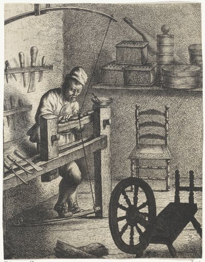 Trabajador detrás de un torno Ocupaciones (título de la serie) de Jan Gillisz. van Vliet