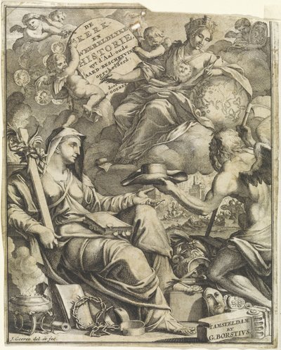 Alegoría de la Iglesia y la Historia Mundial Página de título de Willem Goeree, De kerklyke en Weereldlyke historien. 1729 La iglesia y la historia mundial uyt d