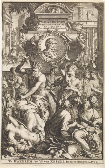 La bacanal de Roma Titelpagina voor Decius Junius Juvenalis en Aulus Persius Flaccus, Alle de schimpdichten, 1709 Alle de schimpdichten D.J.Jvenalis en A. Persivs door verschyde dichters berymt (título sobre el objeto) de Jan Goeree