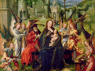 Músicos ángeles (detalle) de Jan Gossaert