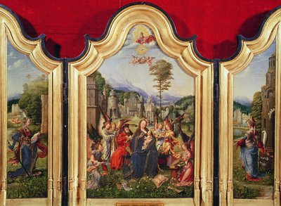La Sagrada Familia con Santa Catalina y Santa Bárbara de Jan Gossaert