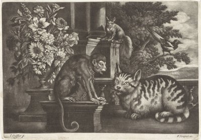 Aap, kat, eekhoorn y ekster de Jan Griffier (I)