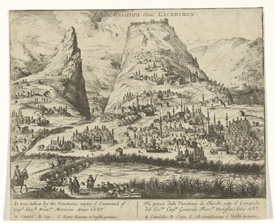 Vista de Misitra Misithra Olim Lacedimon (título sobre el objeto) de Jan Griffier (I)